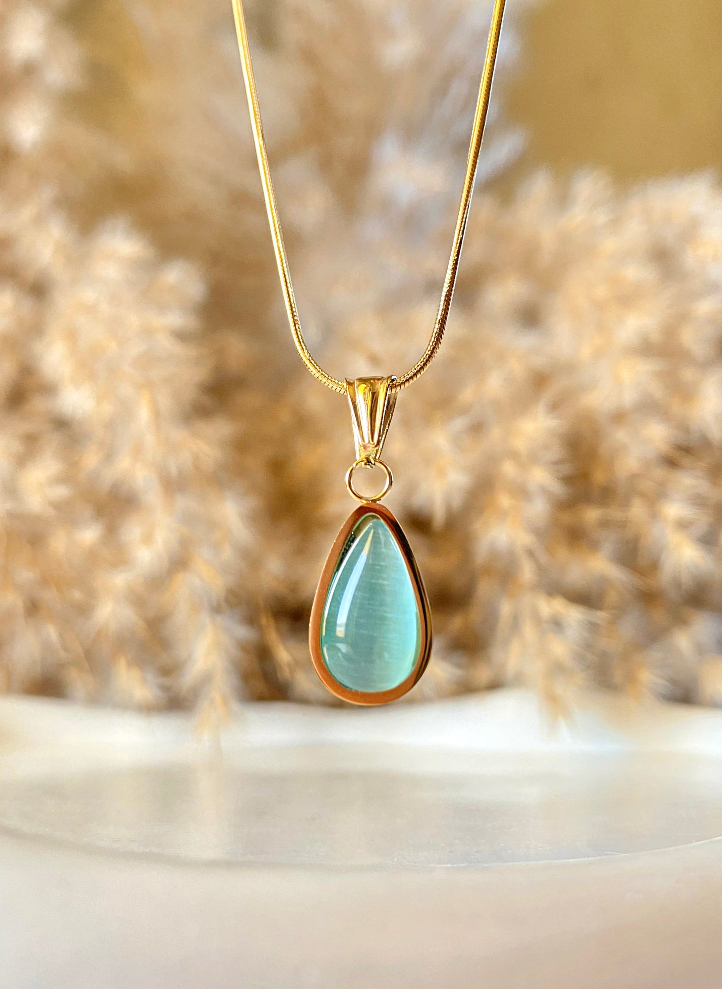 Baby Blue Raindrop Necklace