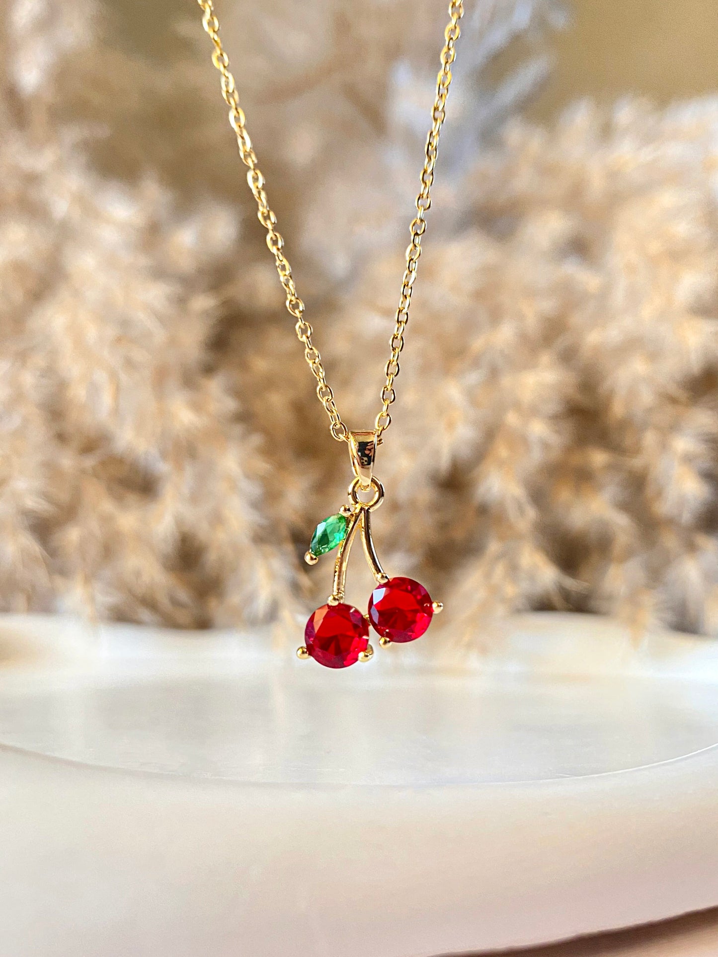 Gold Cherry Necklace