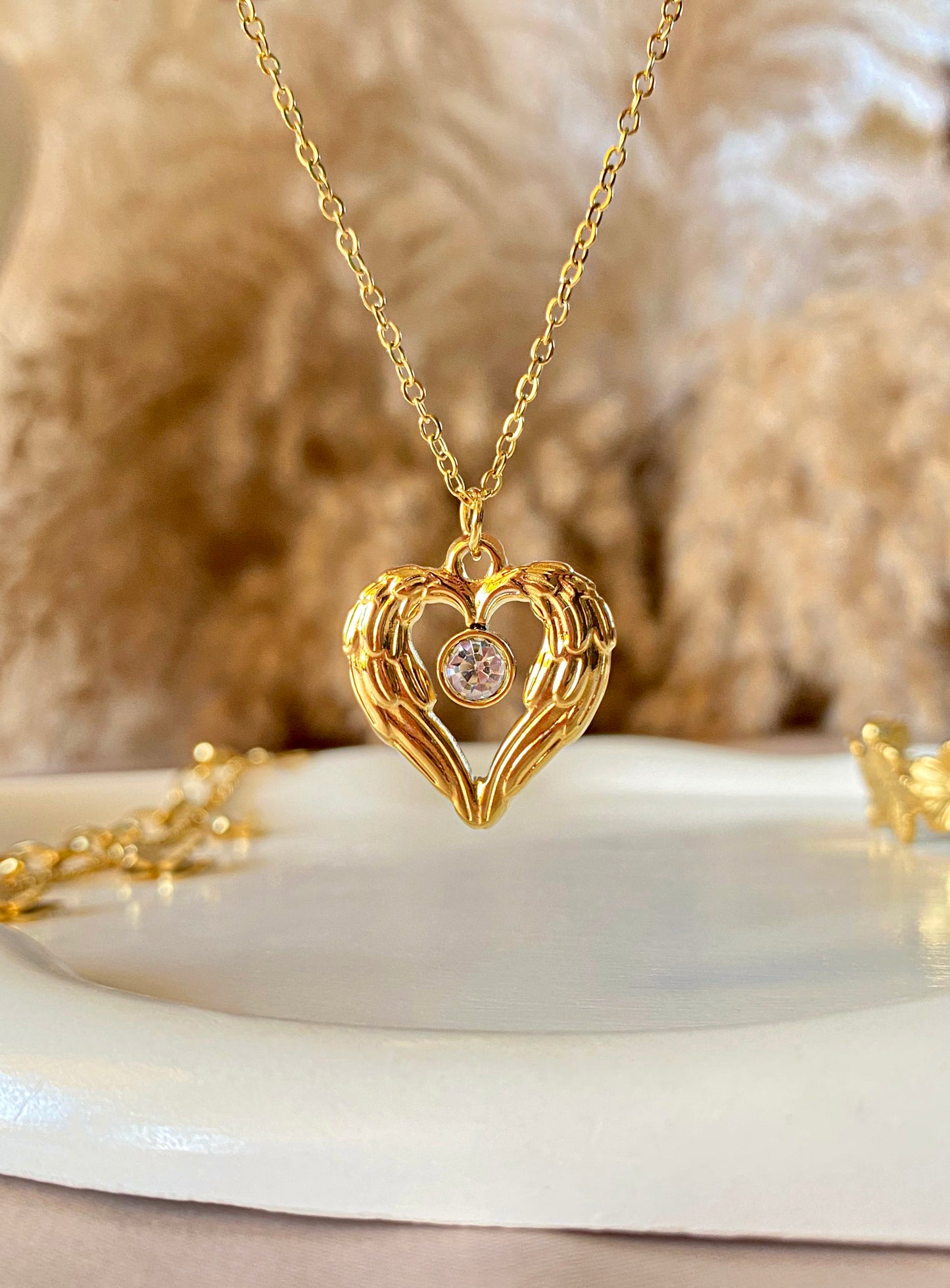 Open Heart Straus Necklace