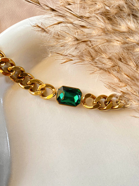 Emerald Chain Bracelet