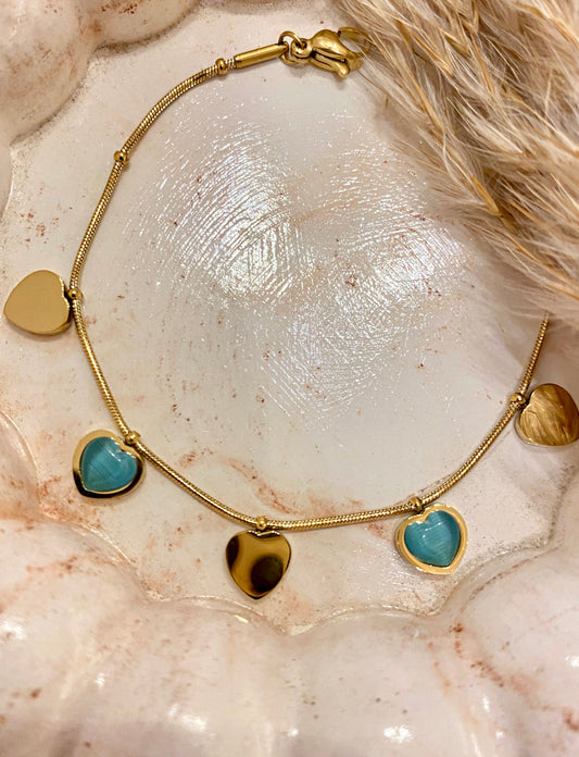 Baby Blue Cat Eye Circles Bracelet