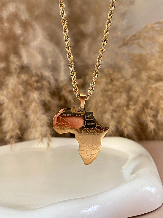 Africa Map Necklace