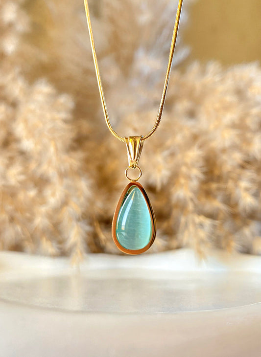 Baby Blue Raindrop Necklace