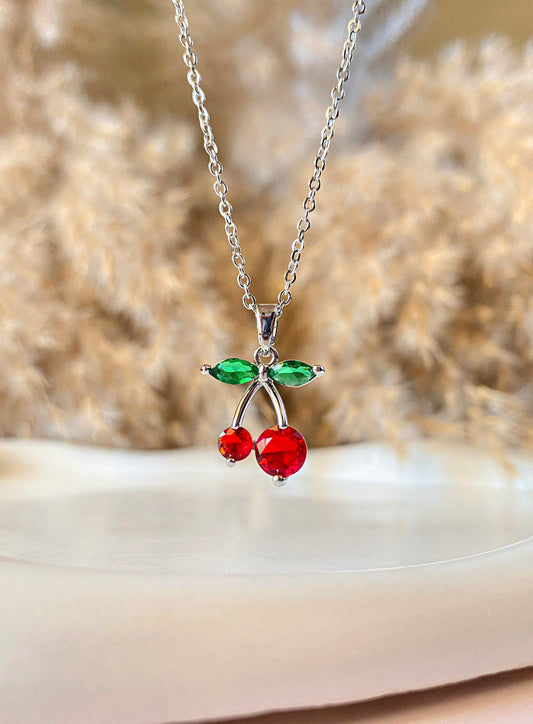 Silver Cherry Necklace
