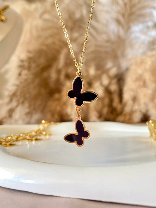 Black Butterfly Necklace